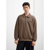 GXG Men's Wood Grain Texture Casual Lapel Sweatshirt