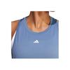 Adidas Designed For Training Comfortable Casual Solid Color Round Neck Vest Women Tops Blue IT7425