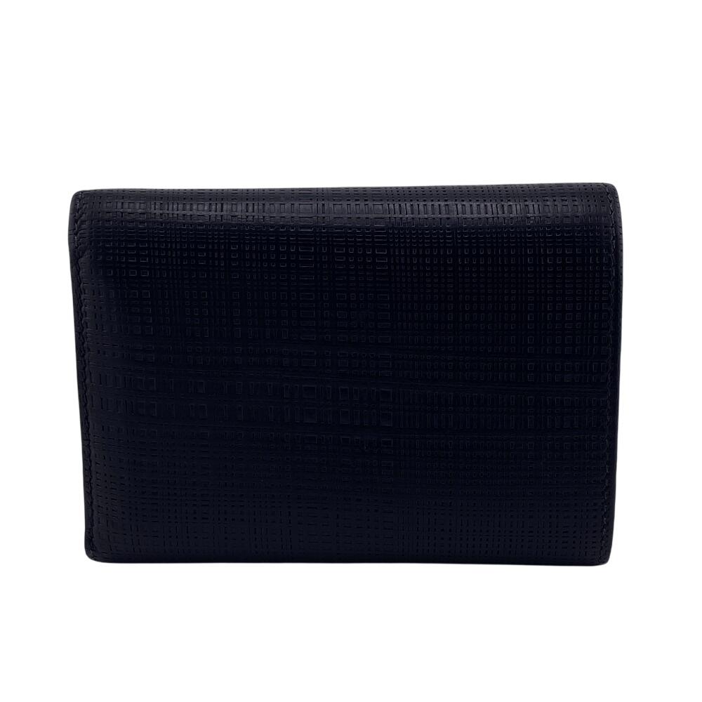LOEWE Anagram linen leather Tri-fold wallet black leather unisex Used