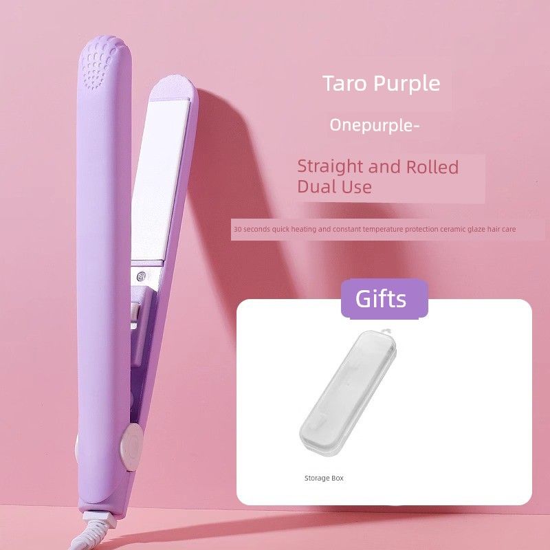 Mini Electric Hair Straightener and Curler for Bangs, Student Flat Iron, Portable Mini Hair Straightener and Curling Iron