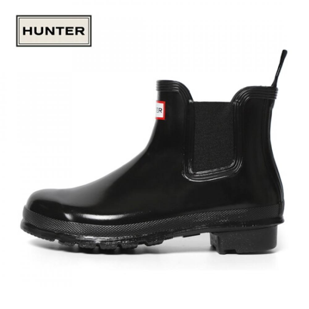 Hunter Original Chelsea Gloss Rain Boots Black Wfs2078rgl Blk