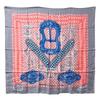 Tsar's Buckles and Cords Carre90 Wash Scarf Silk Pink/Purple Unused