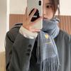 Love beige plaid scarf women's autumn and winter new Korean version student imitation cashmere shawl dual-purpose scarf