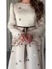 2025 Spring Socialite Flowy Long Sleeve Silky Dress for Women
