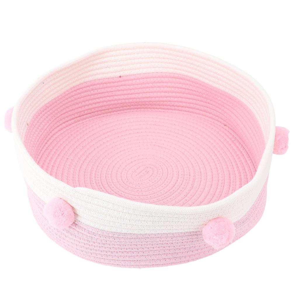 Cat Scratcher Bed Basket Cotton Rope Hand Knitting Stylish Look Cat Sleeping Bed Scratching Mat for Home Indoor
