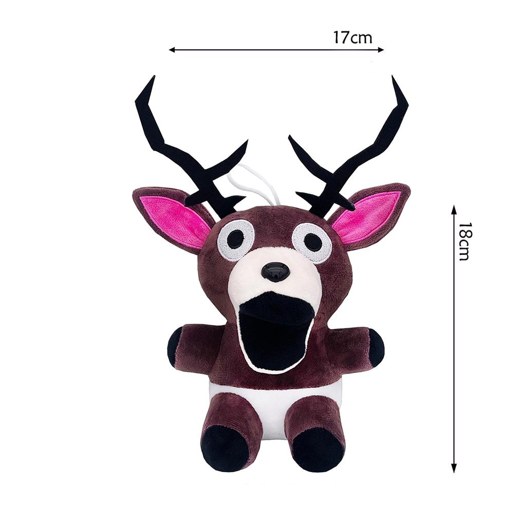 TreasuringU  New 99 Night In Forest Plush Game Brown Stand Sit Elk Deer White Owl Stuffed Doll Kid Christmas Gifts