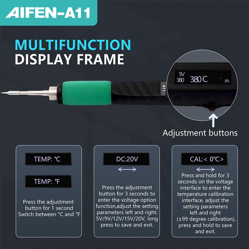 AIFEN A11 USB Soldering Station Charging Soldering Iron Portable For Cell-Phone Repair Welding Tools Compatible C210 Handle