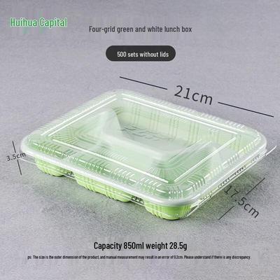HUIHUADU 850ml Thickened Disposable Multi-compartment Bento Boxes