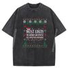 Most Likely To Wake Up First On Christmas Morning Xmas Light Thanksgiving Christmas Hallothanksmas Washed T Shirt Tops & Tee