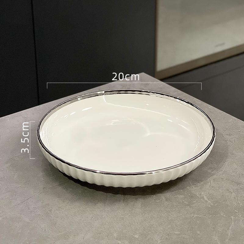 Ceramic Dinner Plate Creative Platter Western Food Large Disc Salad Breakfast Dishes Pasta Sushi Plate Kitchen Tableware Cutlery