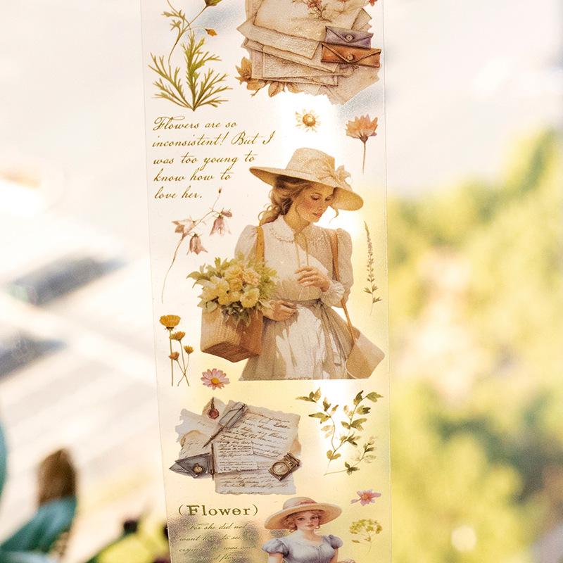 Yanji PET Tape - River of Time: French Romantic Journal Stickers, 6 Styles