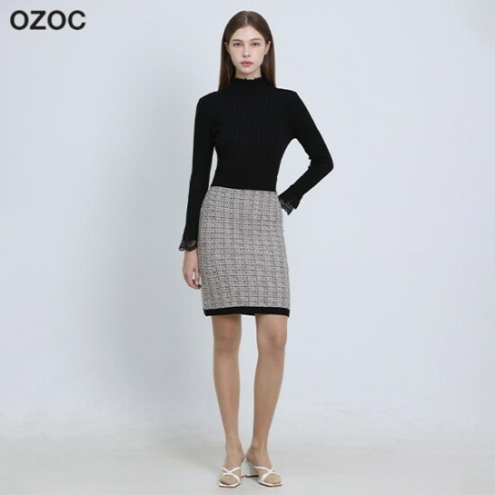 Ozoc Tweed Setup Knit Skirt