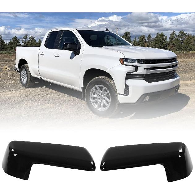 Cubierta Exterior Superior de Espejo Retrovisor Lateral Izquierdo Derecho para 1500 2019-2022 (Negro brillante)