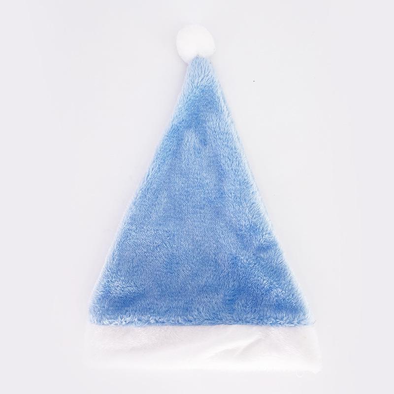 Available: Red/Blue/Pink/Green/Yellow Santa Hat - Short Plush, Brushed Finish for Adults, Holiday Party Christmas Decoration.