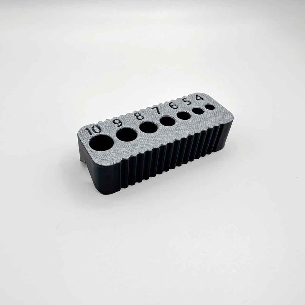 The Drill Guide, a Metric Drilling Guide for Drill Bits from 4mm To 10mm, Has Clearly Marked Holes To Allow You To Quickly