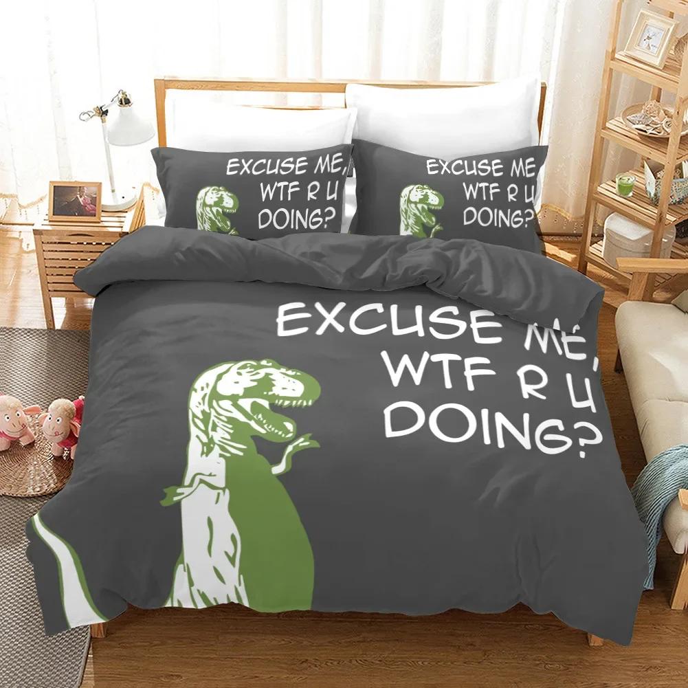 3D Dinosaur Duvet Cover Jurassic Comfortable Duvet Quilt Cover Pillowcase Bedding Set Children Bedroom Decoration Home Textile
