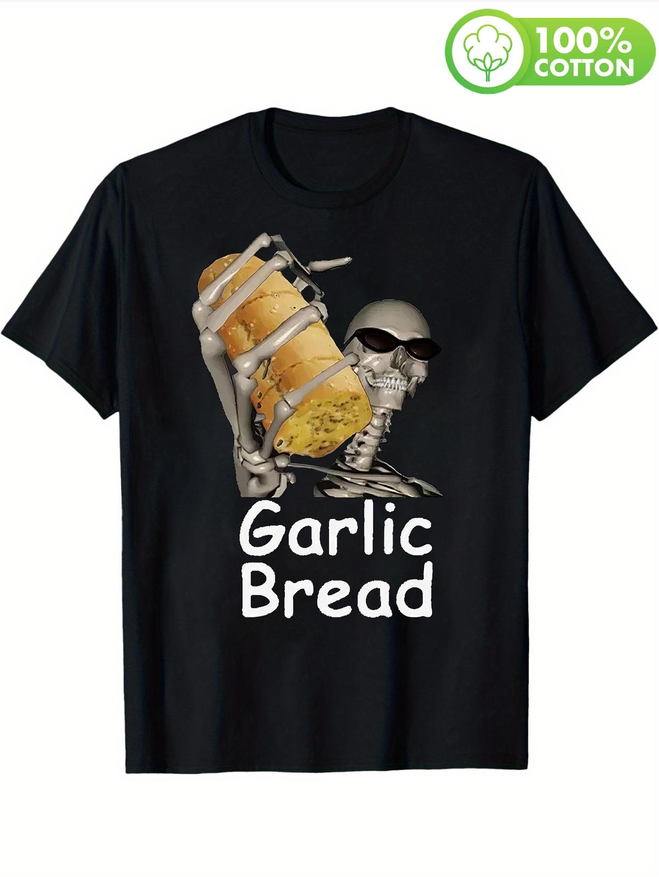 Skeleton Holding Garlic Bread Graphic Tee XXXXL