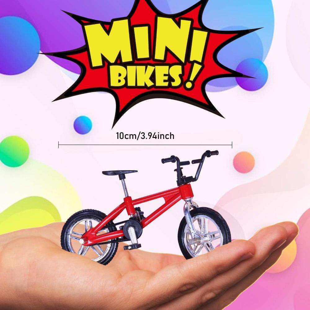 2 Stück Neuheit Mini Fingerfahrrad - Miniatur Fidget Fahrrad Spielzeug für Kinder - Metall Fahrradmodell Sammlungen Dekoration