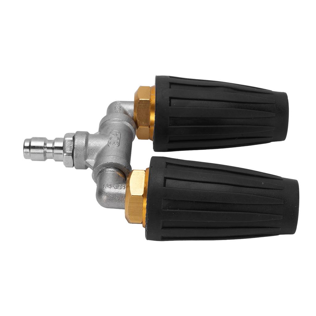 Pressure Washer Double Turbine Nozzle 1/4 Inch Stainless Steel 4000psi Double Rotating Turbo Nozzle