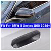 ABS Car Door Handle Bowl / Rearview Mirror Cap Decor Cover Trim For BMW 5 Series G60 2024 2025 Carbon Fiber Exterior Accessories
