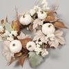 Fall Wreath Front Door Artificial Autumn Wreath Pumpkin Berry Branchesm Leaves Outdoor
