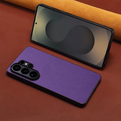Denior Is Suitable for Samsung S26Plus Protective Case S24Ultra Mobile Phone Case Imitation Leather Calf Pattern S25 Back Cover