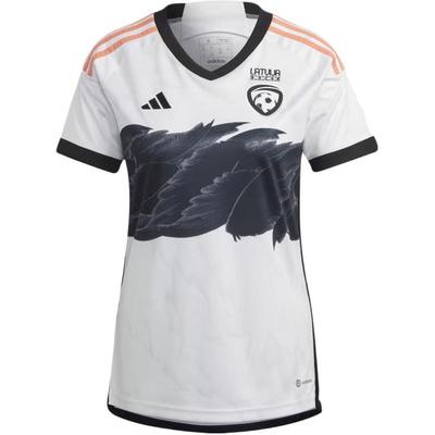 adidas Outdoor Casual Sports Latvia Womens 23 Away Football Jersey Women Jerseys White HS7536