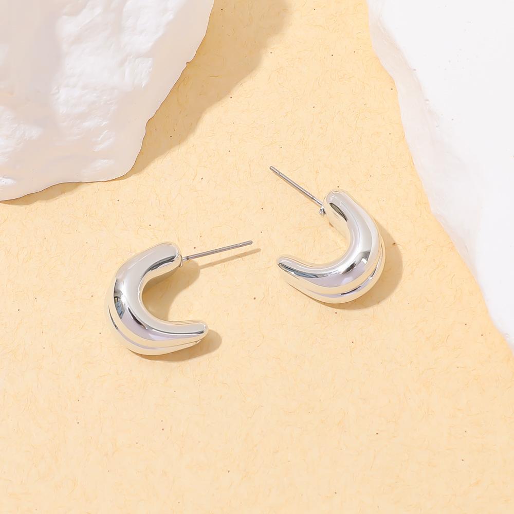Geometric Personality Fashion Stud Earrings Ins European and American Acrylic Gold-plated Stud Earrings Set