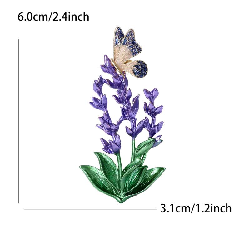 

Красивая щедрая эмалевая брошь-бабочка из сплава, лавандовая, для женщин, леди, 2-цветные эмалевые цветы и насекомое, для вечеринки, офиса фиолетовый