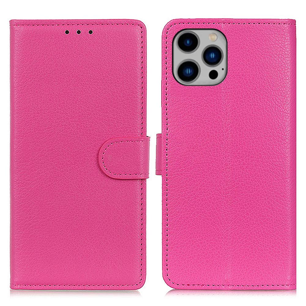 For iPhone 16 Pro Case PU Leather Litchi Texture Magnetic Flip Phone Cover