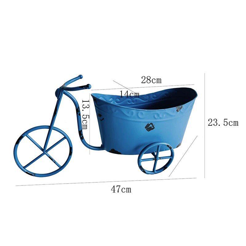 Ретро Железный Трехколесный Велосипед Цветочный Горшок – Потертый Садовый Балконный Орнамент Американский Стиль