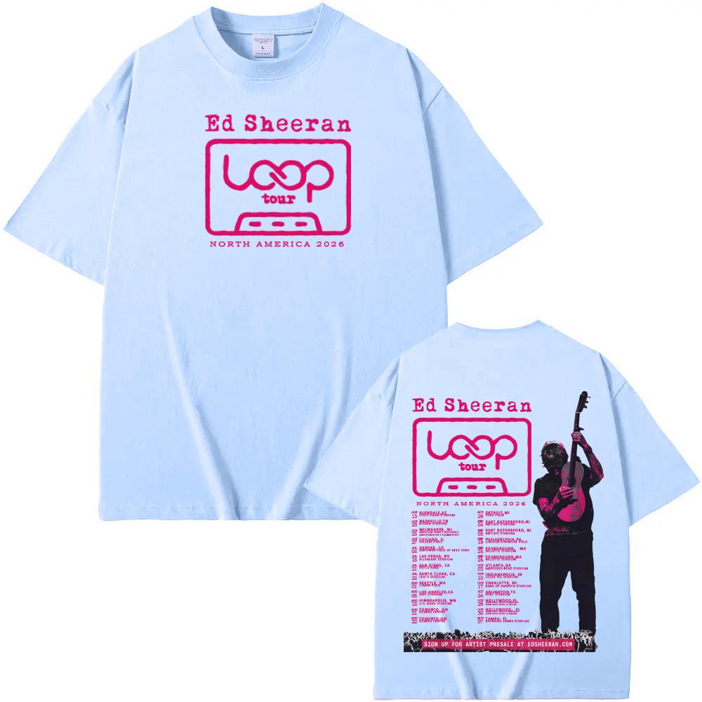 Ed Sheeran 2026 LOOP Tour T-Shirt im neuen Stil Sommer Sänger gleicher Stil T-Shirt Hohe Qualität 100% Baumwolle Camisetas