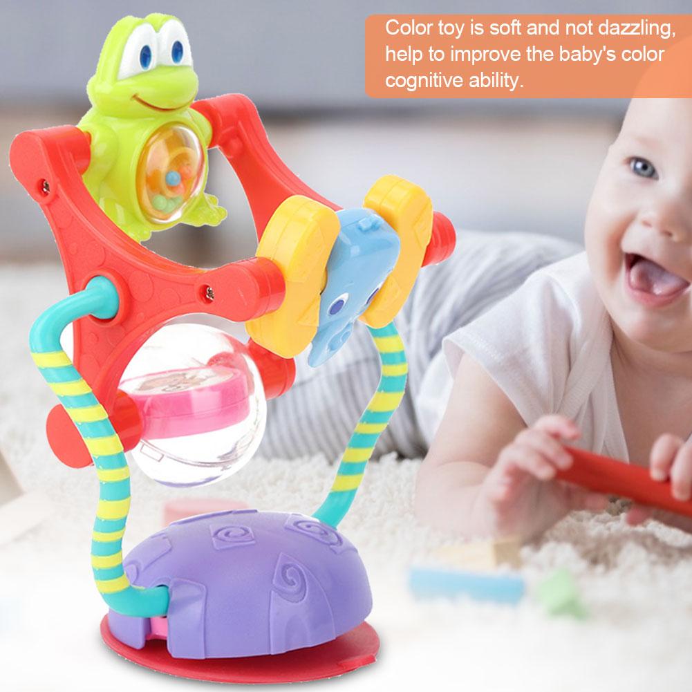 Handheld Colorful Baby Rattle Rotating Baby Chair Stroller Toy with Sunction CupBaby Toy