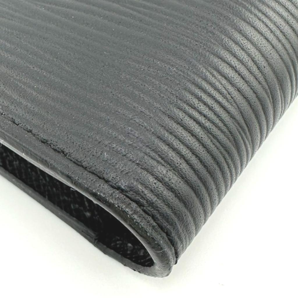 LOUIS VUITTON Longwallet Epi leather portefeuille brazza M60622 purse Noir Black Used