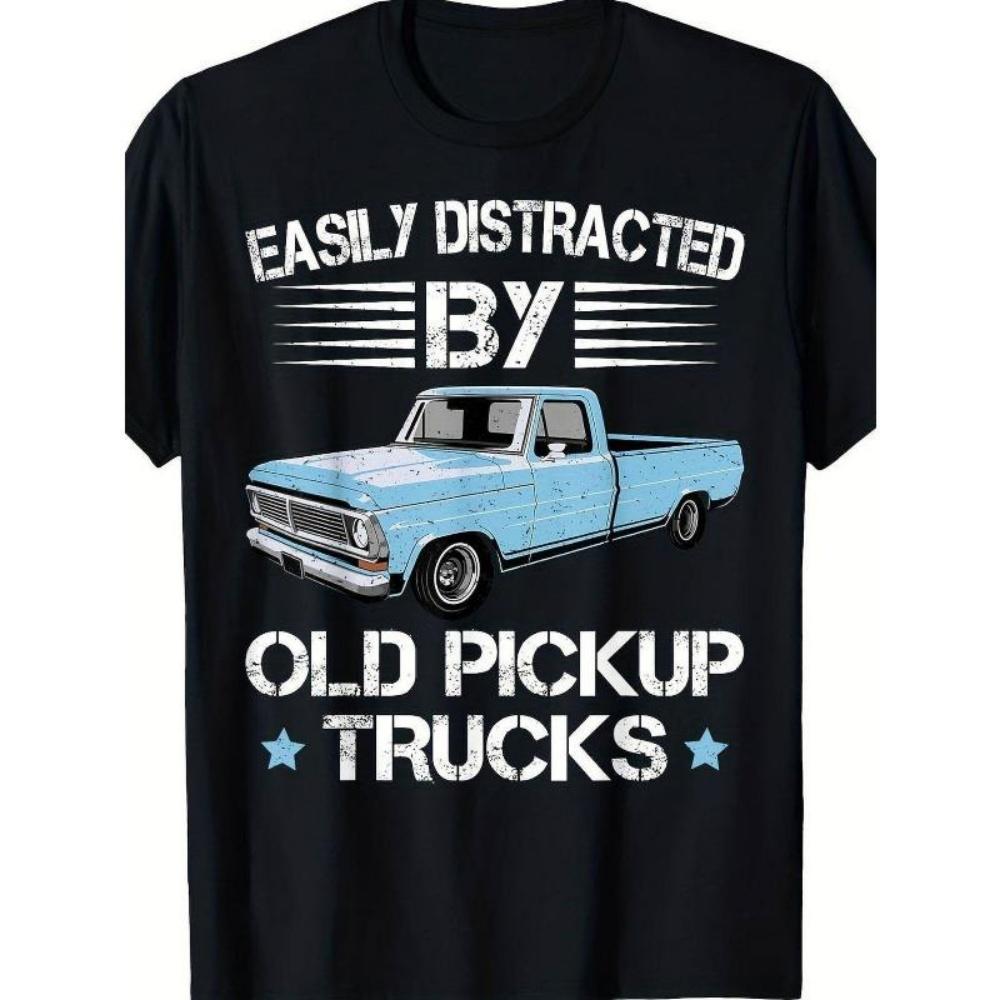 

European Sizes Men s Graphic Oversize T-shirt Trucks 3D Printed Design Black Short Sleeve Round Neck Breathable Comfortable Casual Oversize T-shirt S чёрный