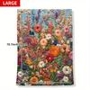 3D Bohemian Floral Blanket - Embroidery Flower Field Design, Soft Flannel for Bedroom/Sofa/Picnic, Vibrant Decor Throw