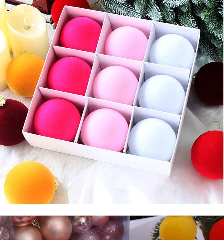Colorful 6cm Cross-Border Christmas Ornament Balls – Flocked Hanging Decorations