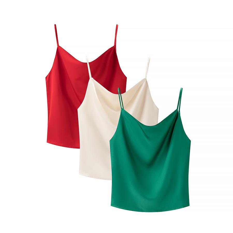 

Ice Silk Camisole & Shorts Set - Cool, Lightweight Summer Pajamas S зелений