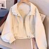 Petite Hooded Windbreaker: Casual Loose-Fit Jacket for Spring/Autumn Women