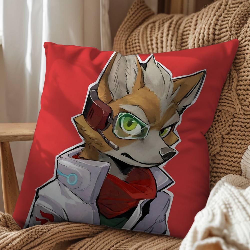 Cute Zoo Fox Game McCloud Pillow Case Office Cushions Suitable For Sofa Car Bedroom Decorative Cushion Cover