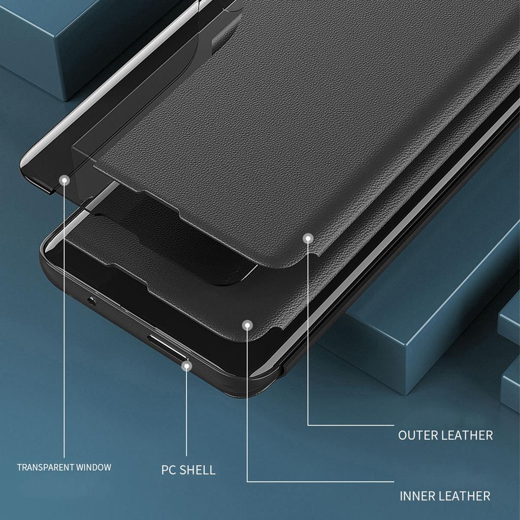 For Xiaomi Poco F6 Pro 5G/Redmi K70 5G/K70 Pro 5G Leather Case Stand Phone Cover with View Window