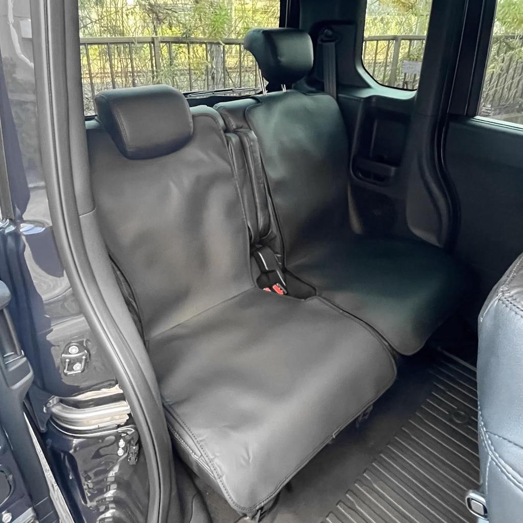 CGP Rear Seat Seat Covers for NBOX Separate Pillow Synthetic Covers, Stain-Resistant, Second-Row JF5/JF6, Covers, Leather, Black, CGP-HN21-H7305