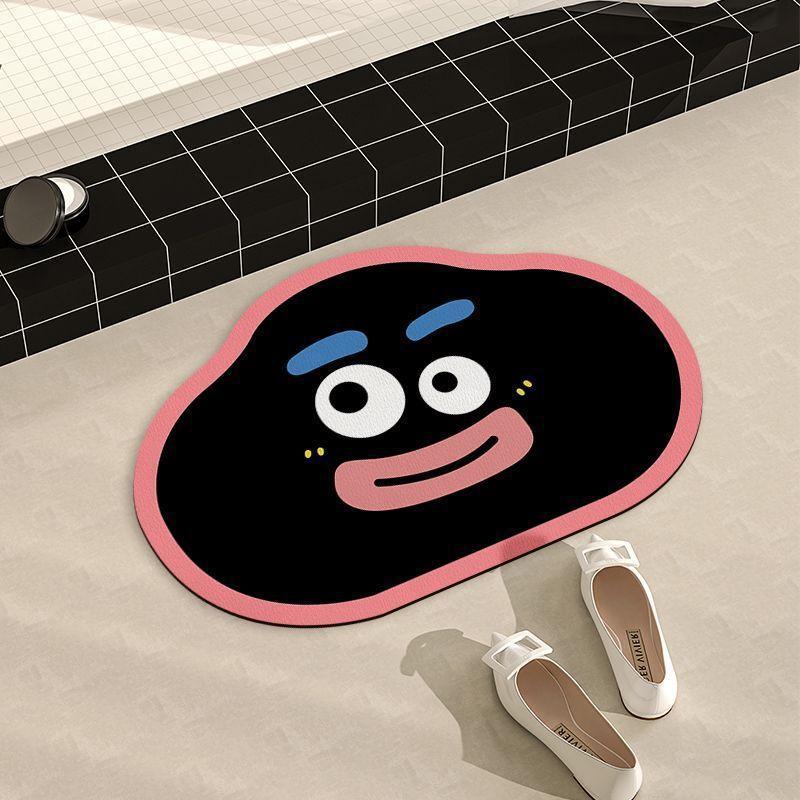 Non-slip Absorbent Ugly Cute Thick Lip Mat Bathroom Carpet Floor Mat Dirty Easy To Take Care of Simple Bathroom Shower Room