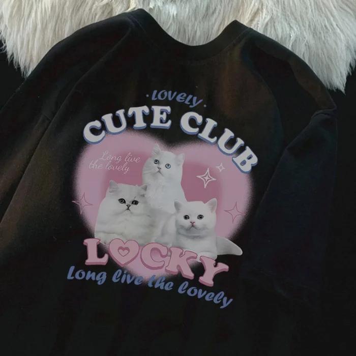 Sommar Kortärmad Dam Söt Söt Casual T-shirt Japansk Casual Stil Kortärmad T-shirt Ung Student Mode T-shirt