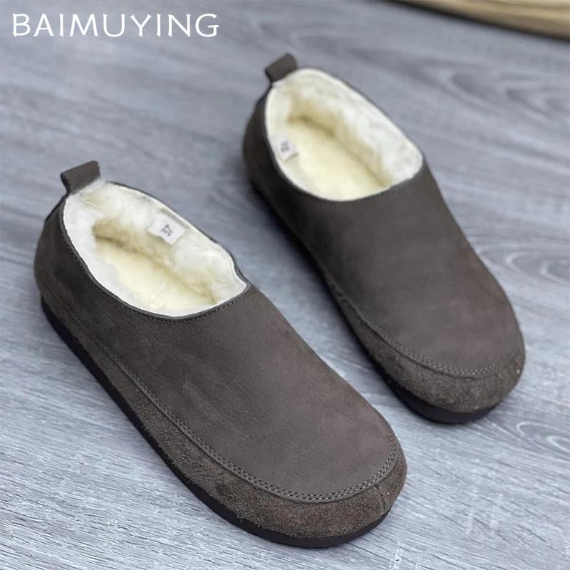 Mulheres Mocassins Sapatos Flats Curto Pelúcia Quente Casual Tênis Sapatos Mulher 2024 Tendência Inverno Novo Aconchegante Caminhada Neve Botas De Mujer