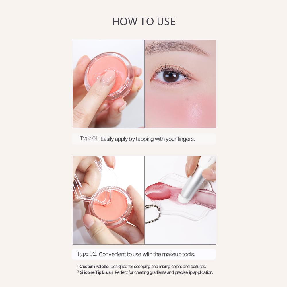 Heart Percent Dote On Mood Custom Lip & Cheek [Dual Color] Matte (Fog Pot) & Glow (Shine Balm) [#05.Mauvish]