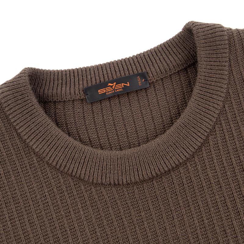 SEVEN Men's 7A Antibacterial Striped Knit Pullover Sweater