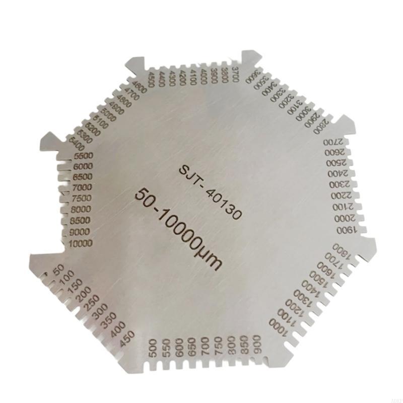 Professional Octagonal Wet Film Comb Thickness Gauge Card 50-10000um Measurement A0KF