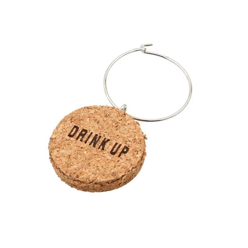 Pack of 12 Cork Wine Glass Goblet Drink Marker Label with Buckle for Wine Cocktail Champagnes Tasting Party Supplies