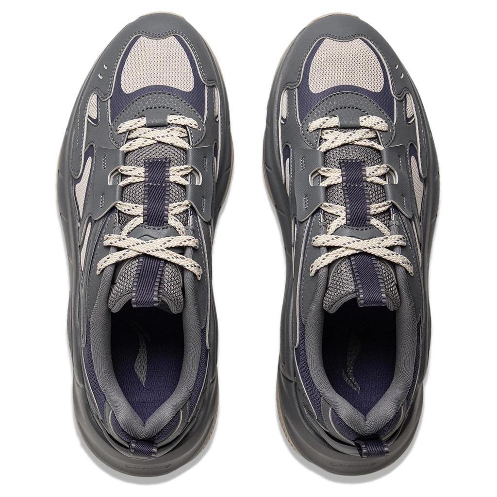 new LiNing Abrasion Resistant Slip Resistant Low top Casual Shoes Men's Gray